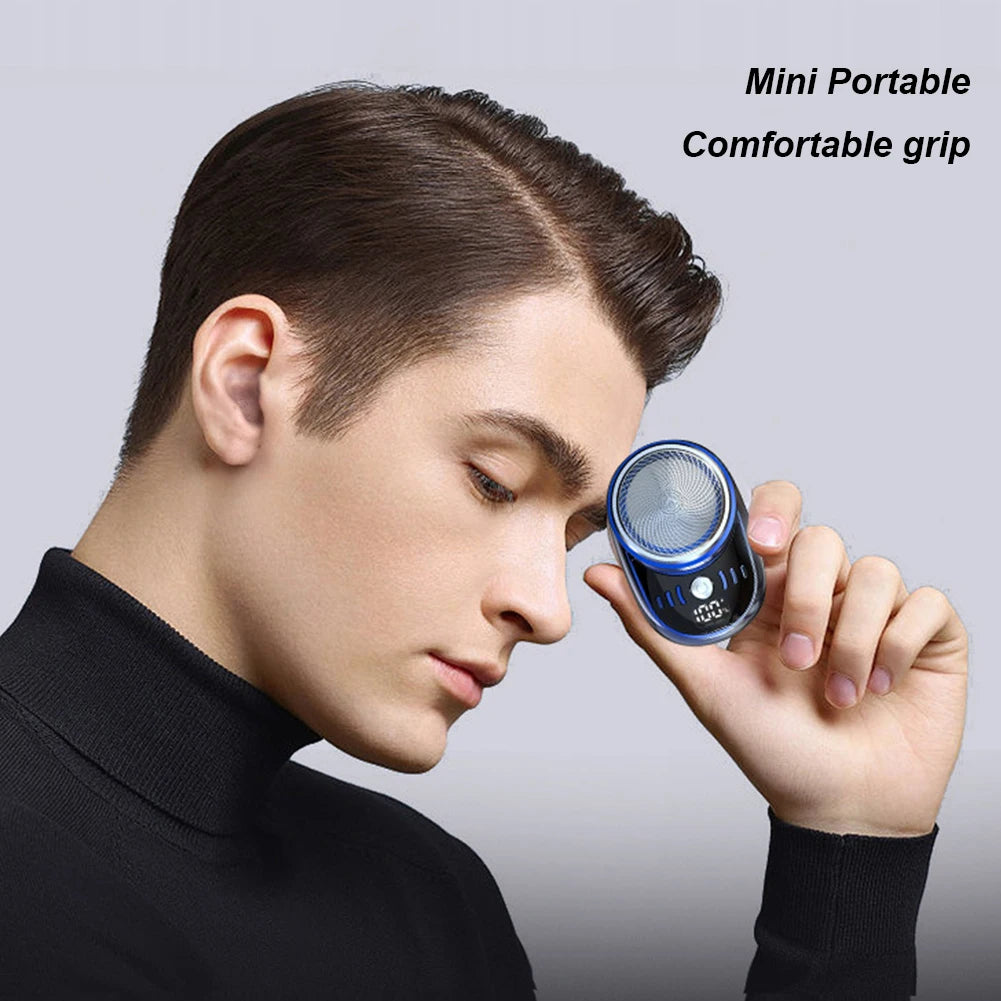 Men Mini Electric Travel Shaver with Digital Display