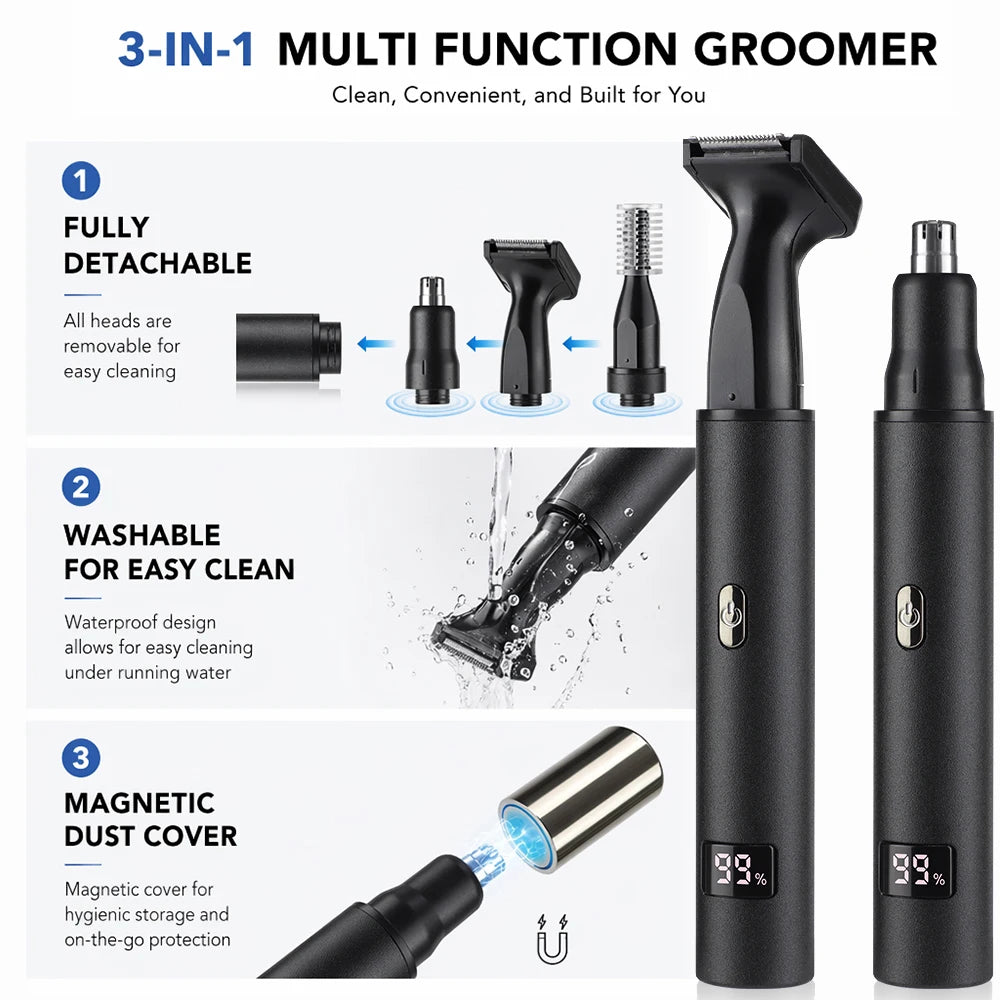 Electric Nose Hair Trimmer 3 In 1 Nose Ear Hair Trimmer