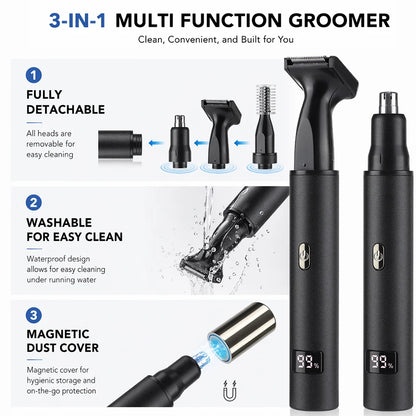 Electric Nose Hair Trimmer 3 In 1 Nose Ear Hair Trimmer