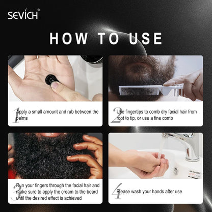 Sevich Men's Beard Growth Oil Care Products Beard Dyeing Cream Kit