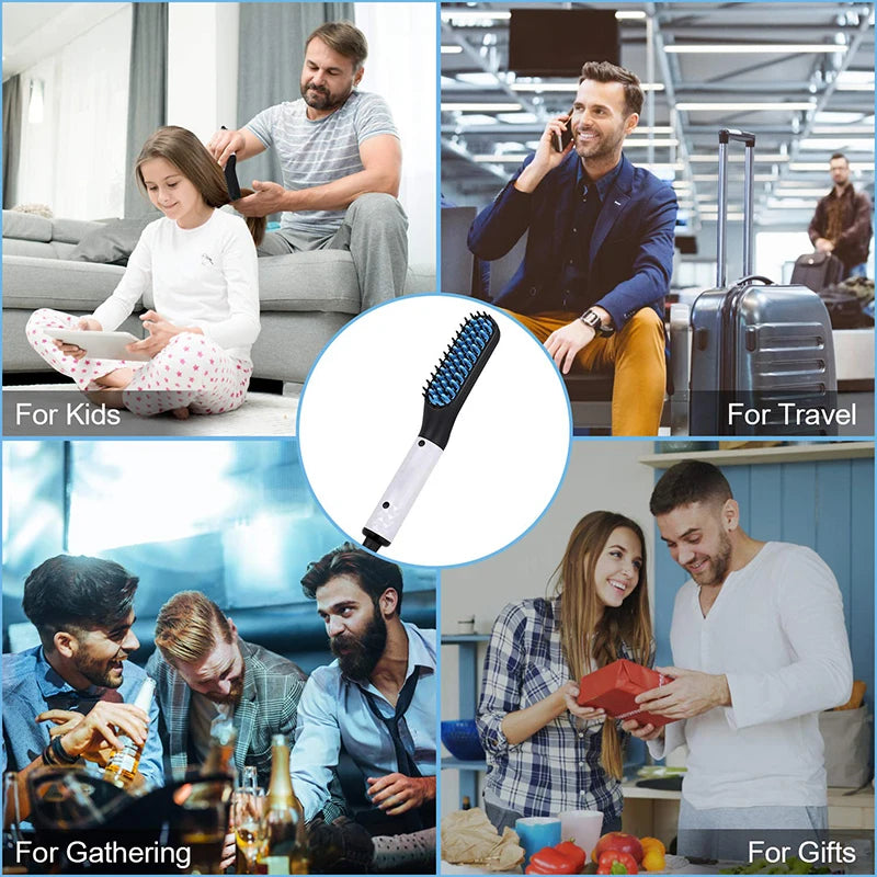 Multifunctional Quick Hair Beard Straightener Men's Hair