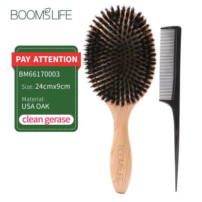 Boar Bristle Brush Wood Combs Scalp Massage