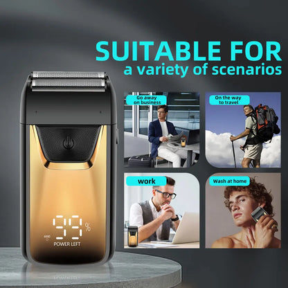 Men's electric reciprocating aluminum foil shaver