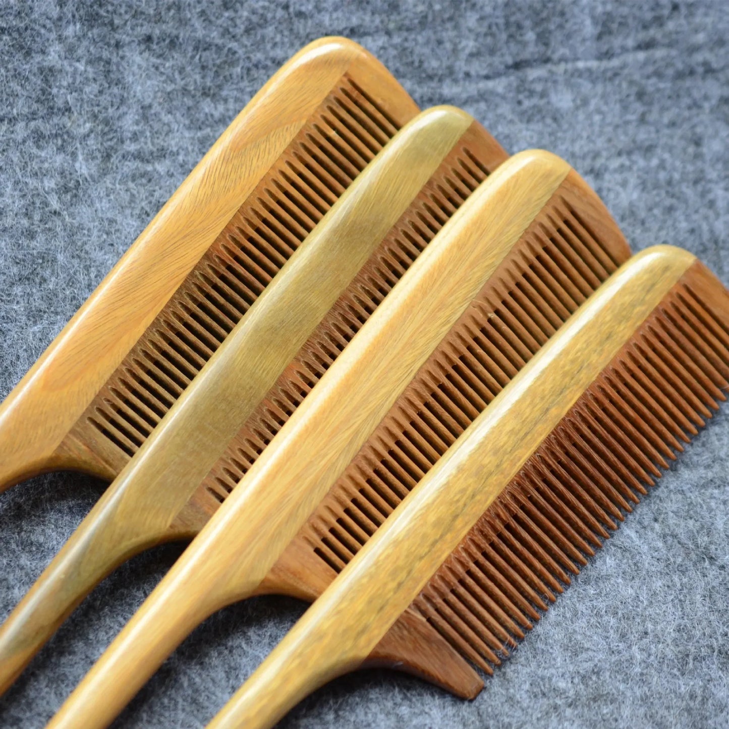 Natural Green Sandalwood Hair Comb 21cm Fine Tooth