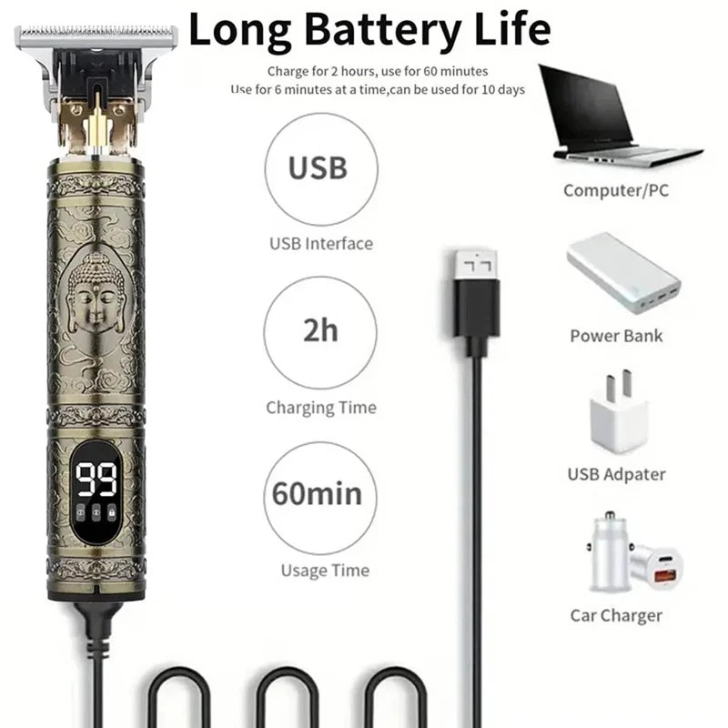 T9 Vintage Beard Shaver Electric Hair Cutting Machine Clipper