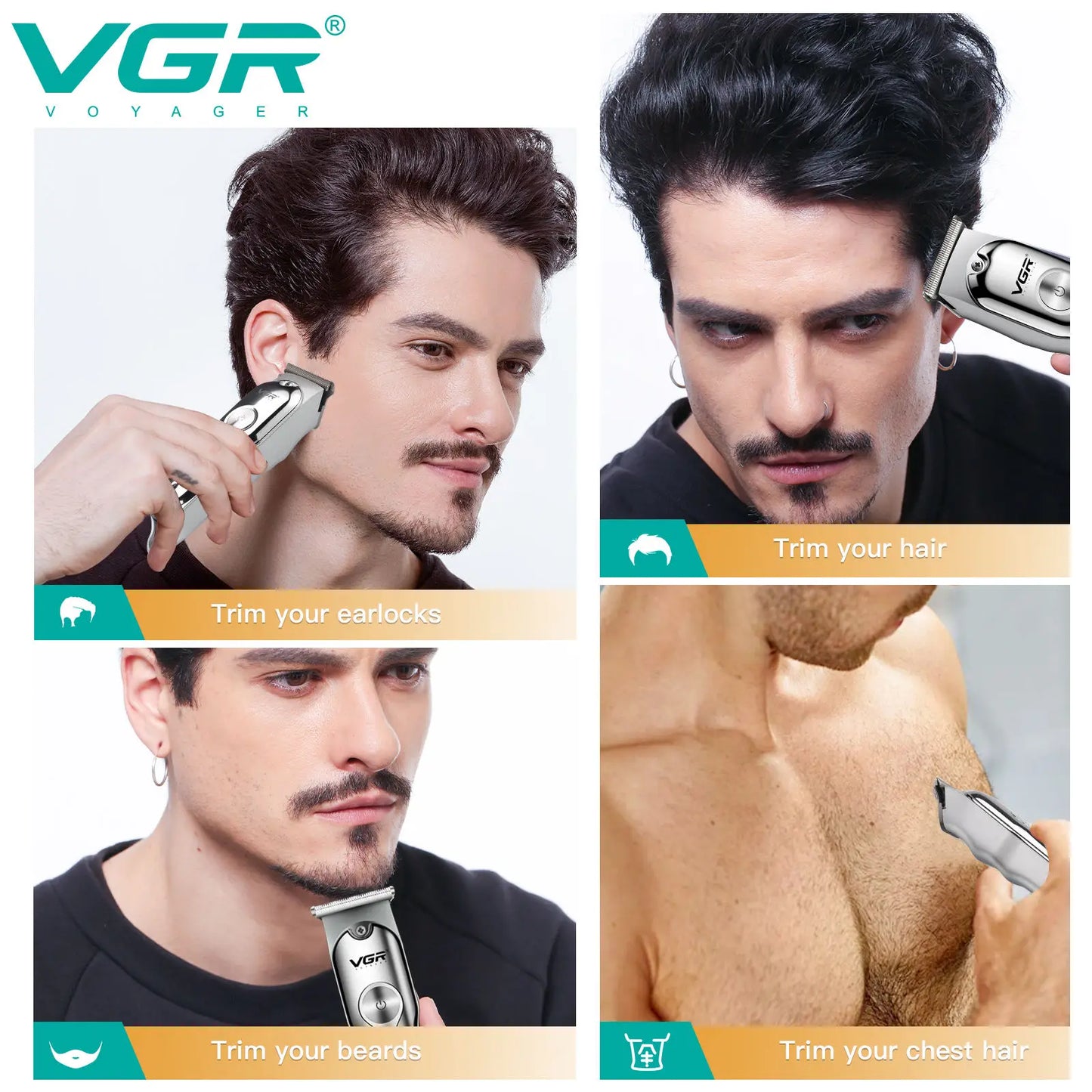 VGR  071 T-blade cutting machine barber rechargeable trimmer