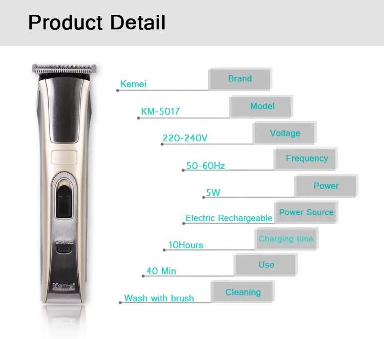 High Quality Kemei Electric Hair Clipper KM-5017 Carving Trimmer