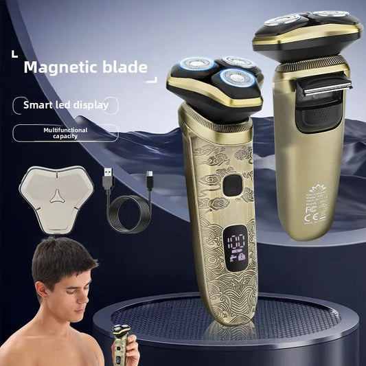 Men's Electric Shaver Professional Shaver with 3-Blade Trimmer