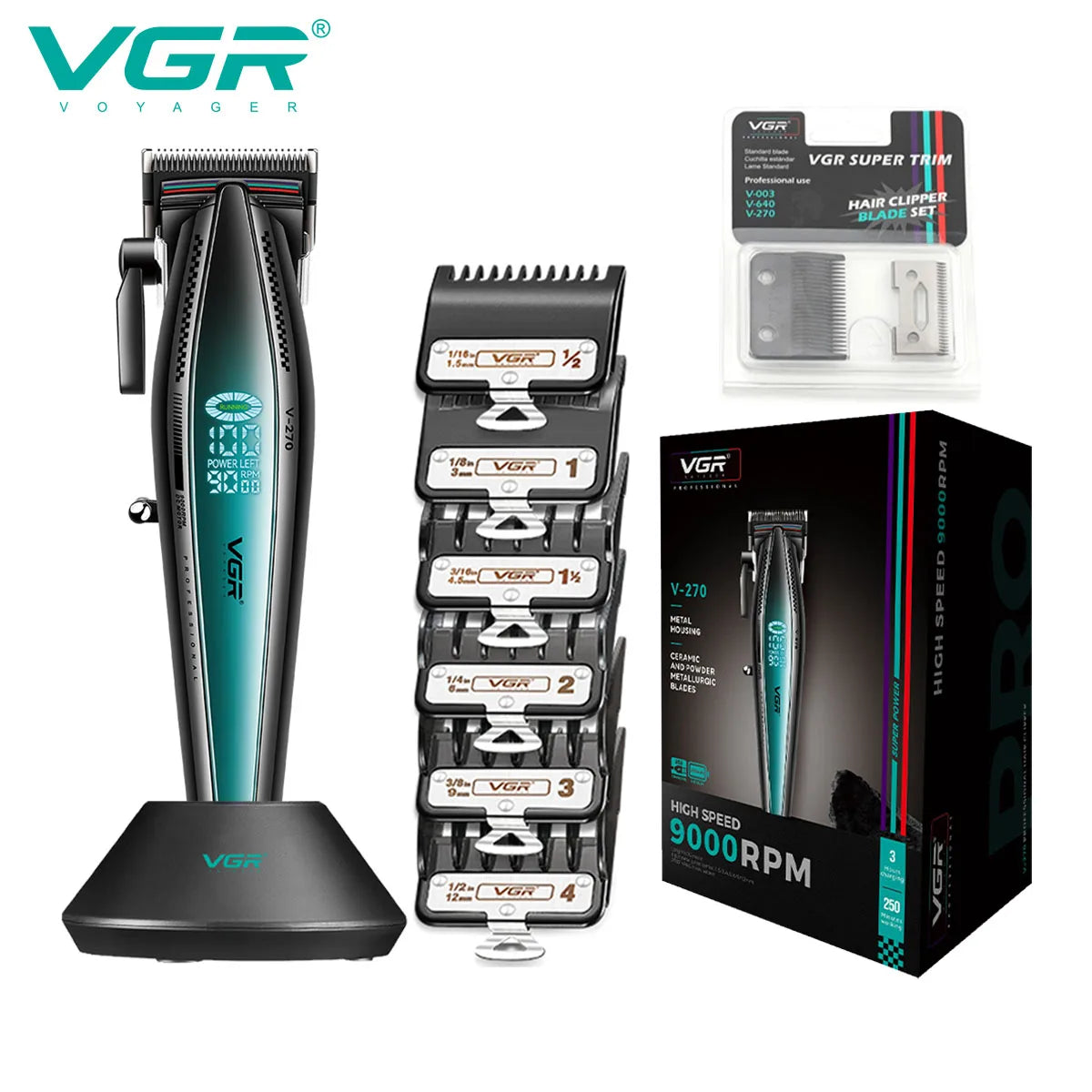 VGR Hair Trimmer Electric Cordless Hair Clipper Professional V-270