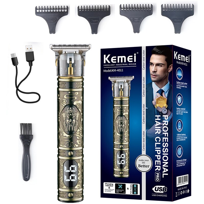 Original Kemei Full Metal Hair Trimmer For Men Professional Barber Beard Hair Clipper