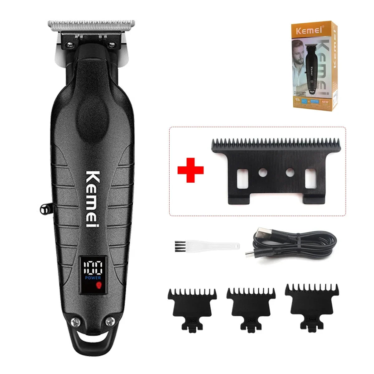 KM2293 Professional Hair Salon Electric Cordless Men's Trimmer