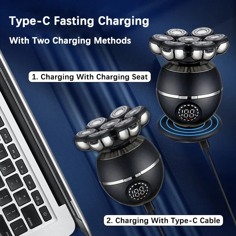 Electric Shaver 7D Floating Cutter Head Base Charging