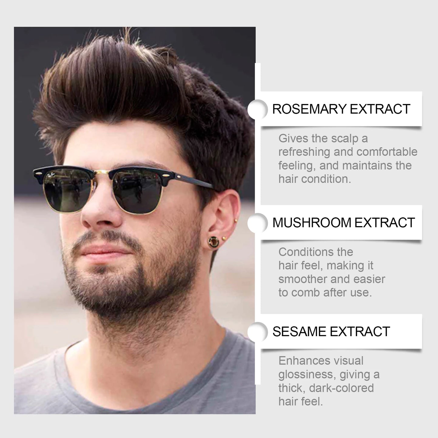 Men Hair Dye Shampoo 3 in 1 for Gray White Hair Coverage