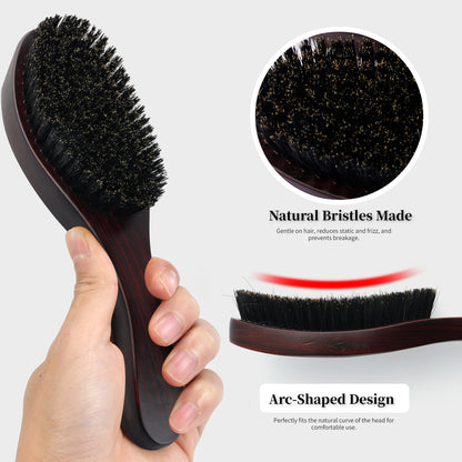 Boar Bristle Oval Shape Hair Brush Antistatic Oil Head Wave Brush
