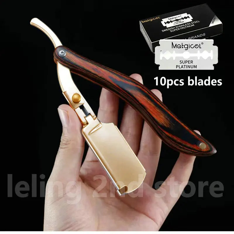 Senior wood handle blade shaving razors barber shaver