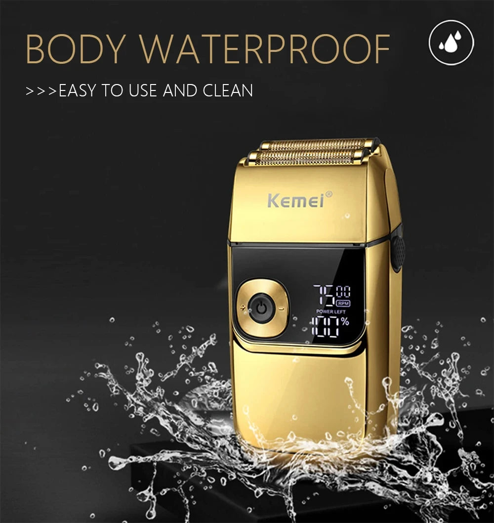 Kemei KM-2028 Men's Electric Metal Shaver LED Display Shavers