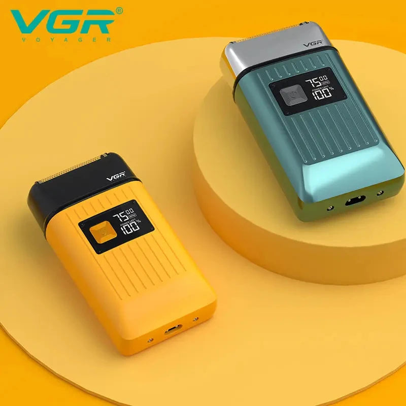VGR V-357 reciprocating shaver alloy double blade deep cleaning shaver