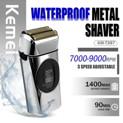 Kemei Beard Trimmer Professional IPX7 2 IN 1 KM-397