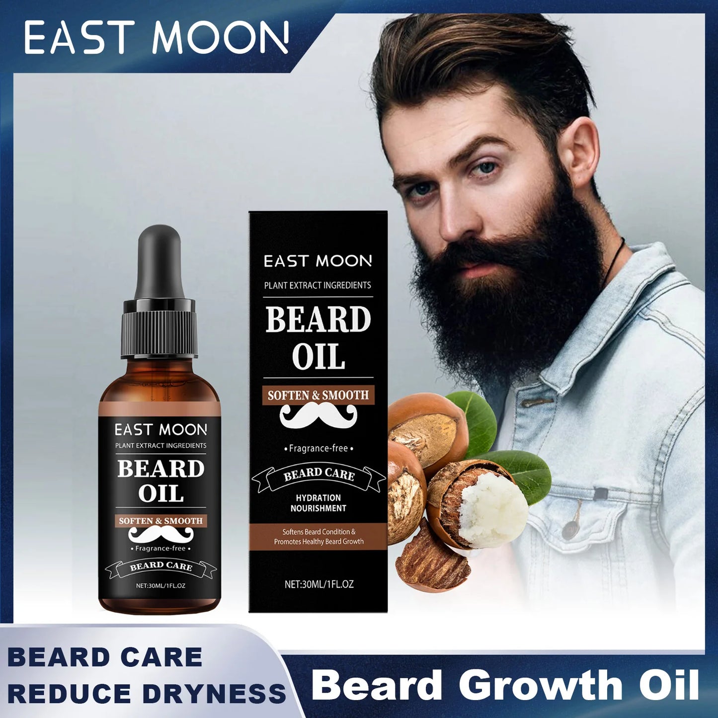 East Moon Beard Growth Care Oil Control Deep Moisturize