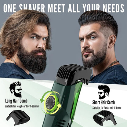 Hatteker Cordless Beard Trimmer Men Rechargeable Electric Shaver
