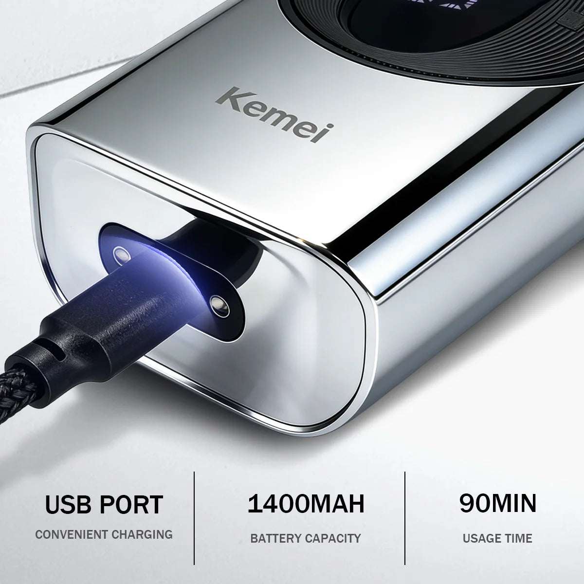Kemei Beard Trimmer Professional IPX7 2 IN 1 KM-397
