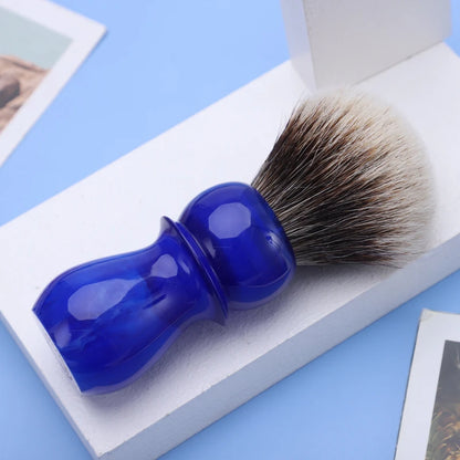 Blue Handle Two Band Badger Hair Mens Shaving Brush