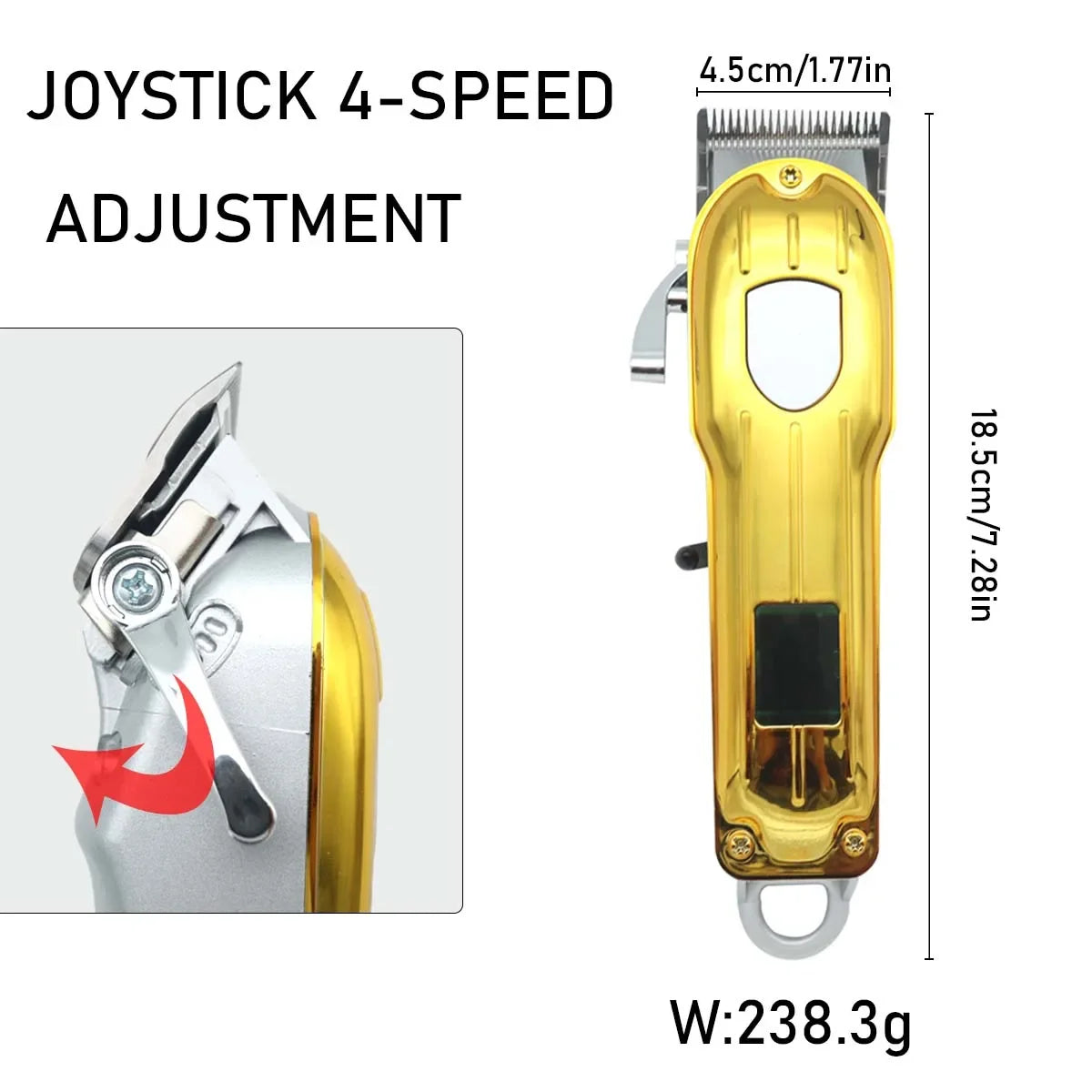 Professional Hair Clipper for Men 10W High Power LED Display