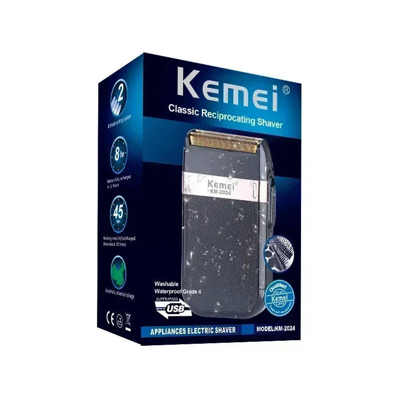 Kemei rechargeable shaver for men wet & dry electric shaver