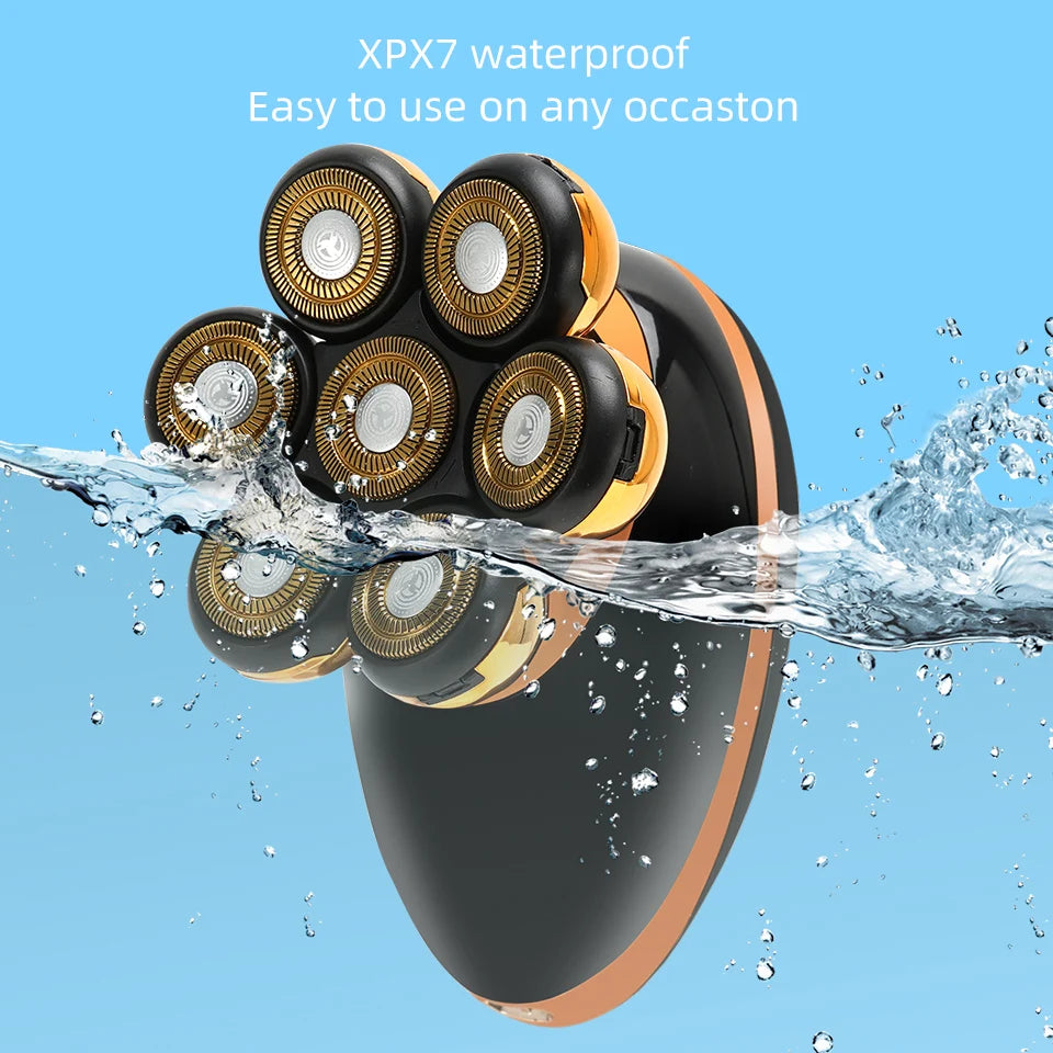 Men 7D Floating Men Electric Shaver Wet Dry Beard Hair Trimmer