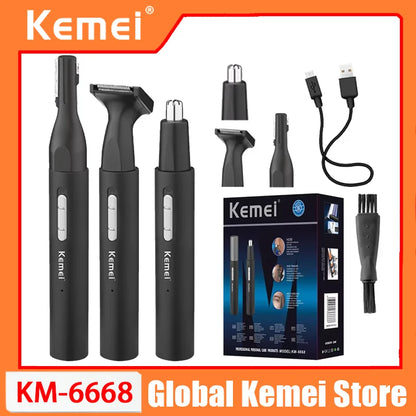 Kemei 6668 All In One Pen Nose Hair Trimmer For Men