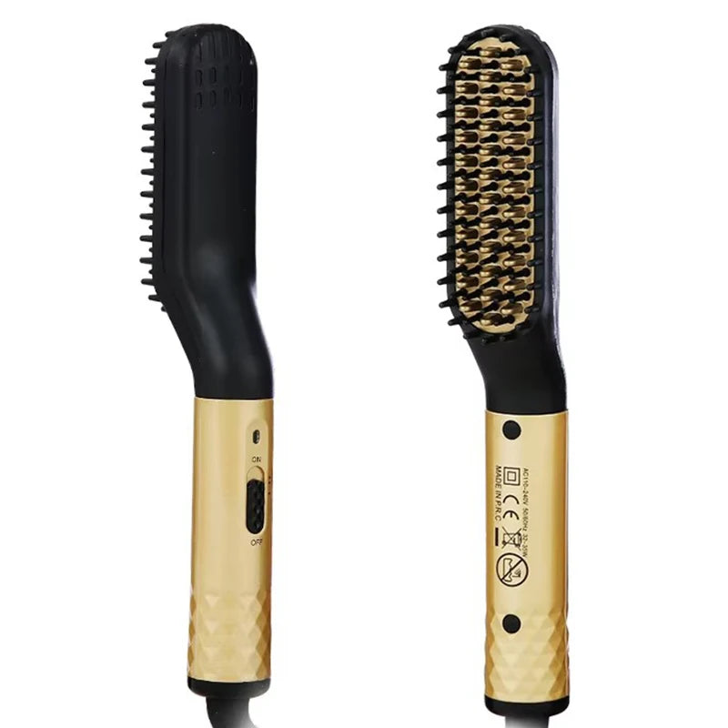 Electric Beard Comb Beard Curly Straight Hair Brush