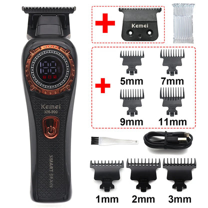 Kemei KM-999 Hair Trimmer for Men DLC T-Blade Zero Gapped