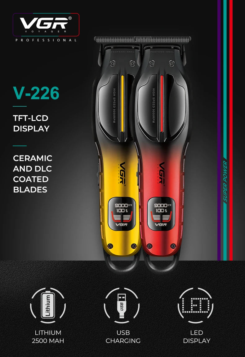 VGR Hair Trimmer Professional 9000 RPM Hair Clipper V-226