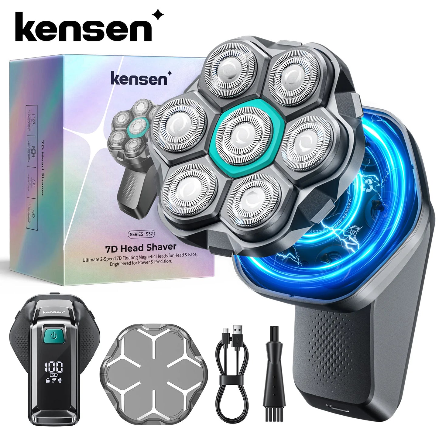 S32 Electric Head Shaver for Men 7D Floating Cutter