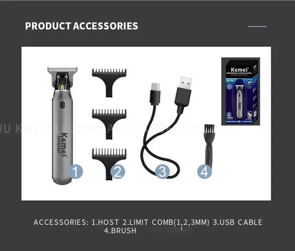 Kemei Hair Liners Clippers Men Beard Trimmer T-Blade
