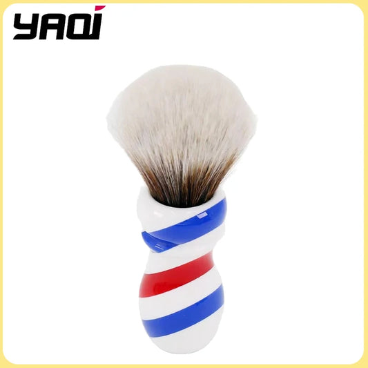 24MM New Barber Pole Style Brown Synthetic Knot Shaving Brush