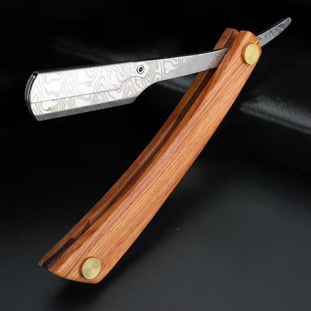 Stainless Steel Folding Shave Knife Handle Beard Straight Razor