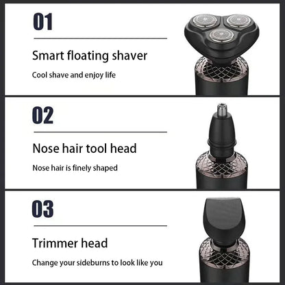 3-in-1 Electric Shaver Multi Functional Waterproof Men's Smart Trimmer