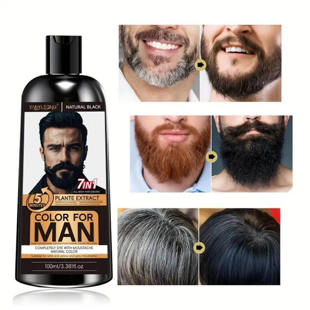 7-in-1 Men's Beard Dye Water Mild Plant Pigment Men's Beard