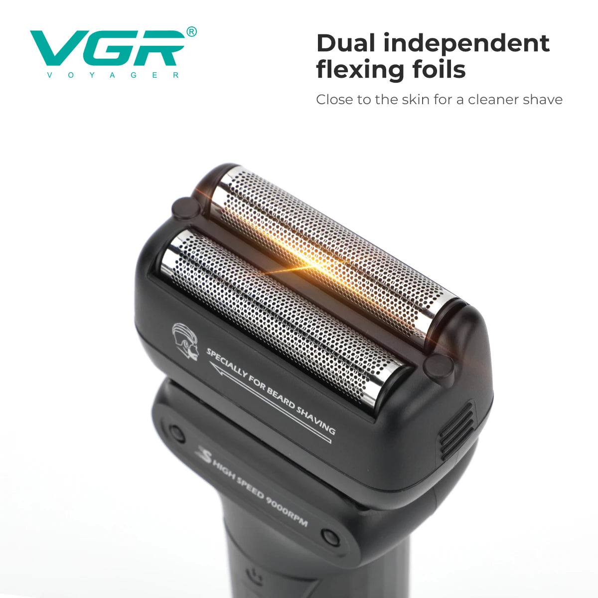 VGR Face Shaver Professional 0MM Foil Shaver 9000 RPM V-368