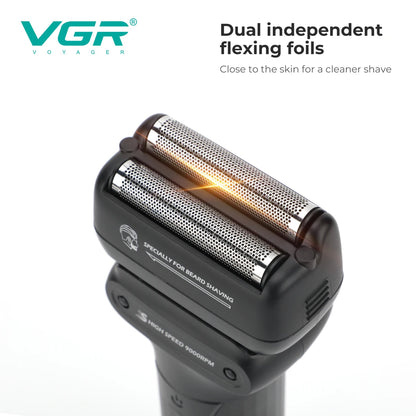 VGR Face Shaver Professional 0MM Foil Shaver 9000 RPM V-368