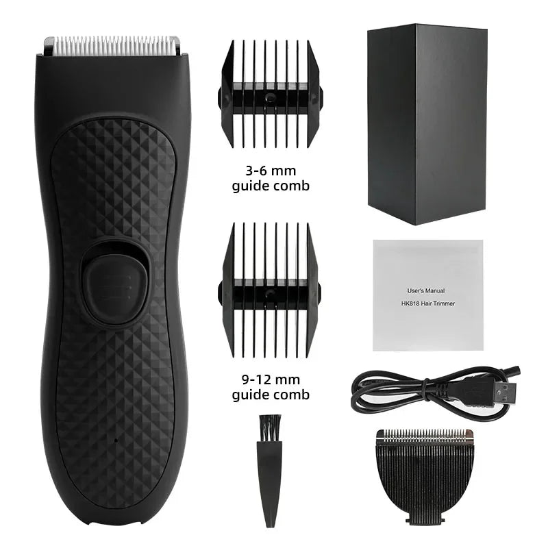 Men's Electric Groin Hair Trimmer Pubic Hair Removal Intimate Areas