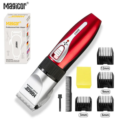 MAGICOR Professional Hair Clipper Red Hair Trimmer Hair Cutting
