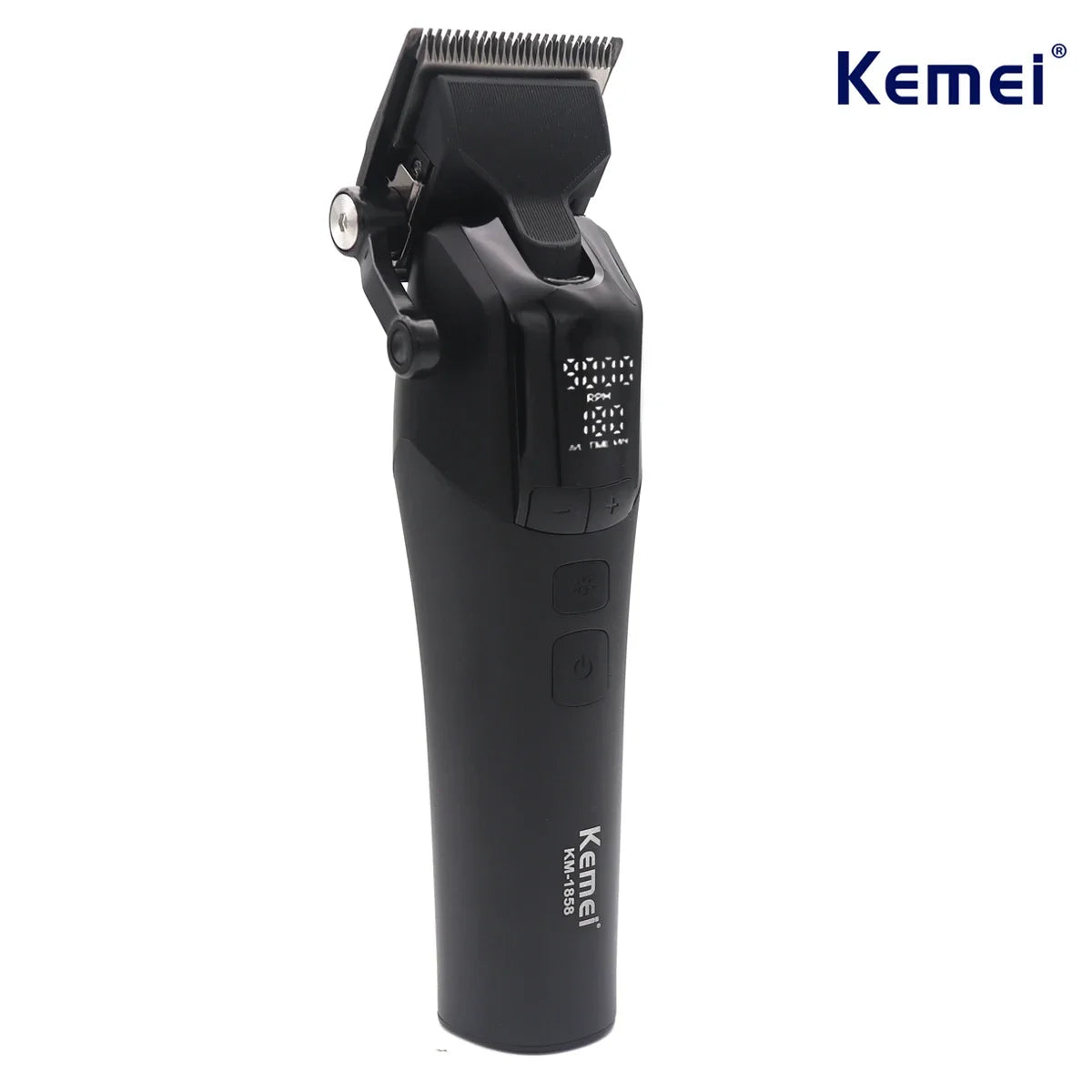 9000RPM Kemei KM-1858 Men's Hair Clipper DLC Blade LED Display