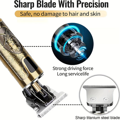Electric Hair Clipper With LCD Display Oil Head Hair Cutting Machine