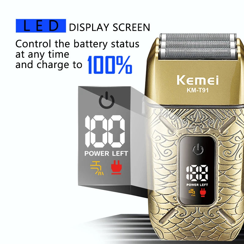 Kemei Electric Triple Blades Razor Rechargeable Barber KM-T91