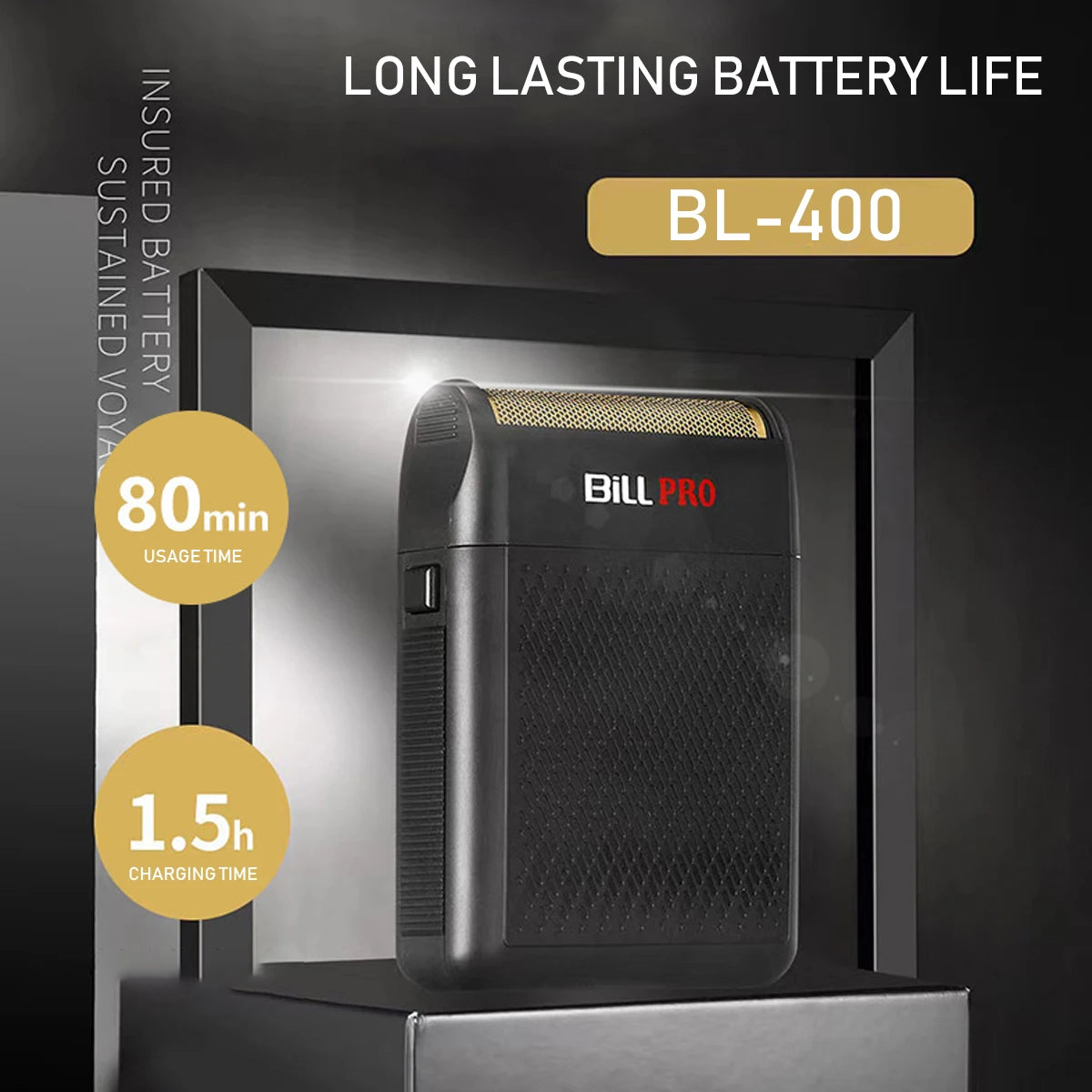 BL-400 Men's Electric Shaver - Long-Lasting Battery