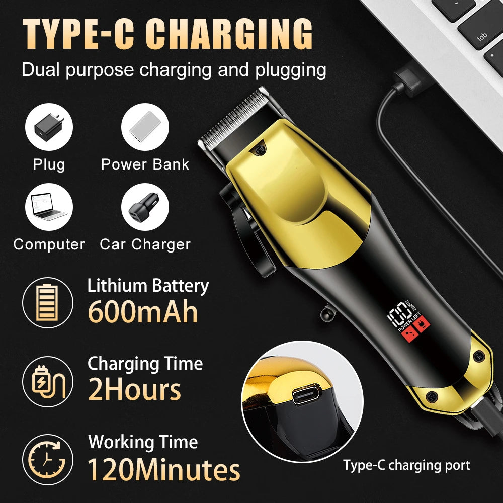 USB Rechargeable Hair Clippers for Men, Three-piece Set