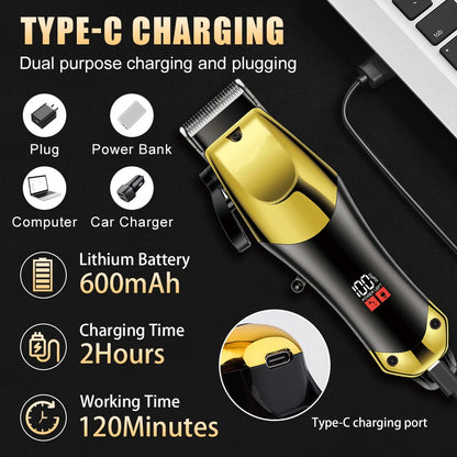 USB Rechargeable Hair Clippers for Men, Three-piece Set