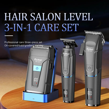 KEMEI Hair Salon Professional Hair Clipper and Shaving Set